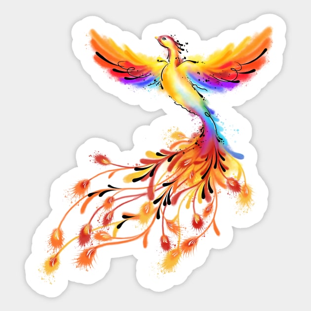 Watercolor Phoenix Sticker by MissyCorey